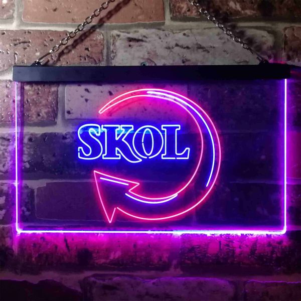 Skol Logo Dual LED Neon Light Sign